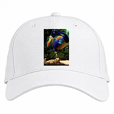 Baseball cap with Print Up Dug With Bird - white