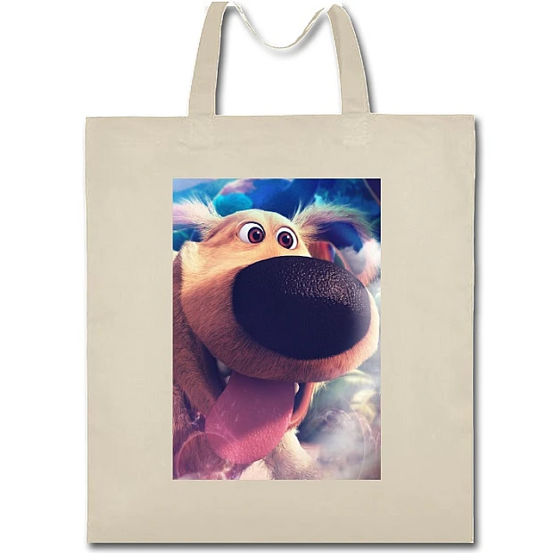Eco bag with print Up Funny Dof Dug - beige