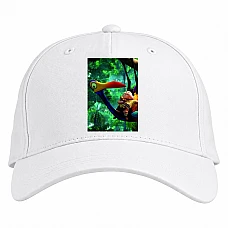 Baseball cap with Print Up Beautiful Bird - white