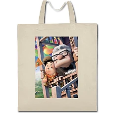Eco bag with print Up Carl Fredricksen With Russell - beige