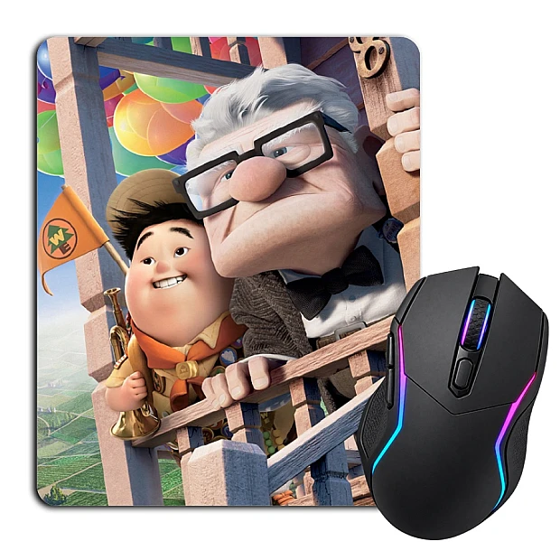Mouse pad with print Up Carl Fredricksen With Russell