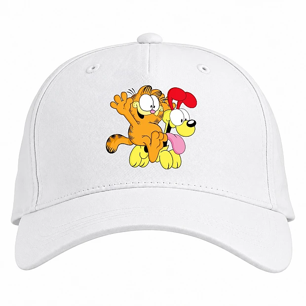 Baseball cap with Print Garfield With Dog - white