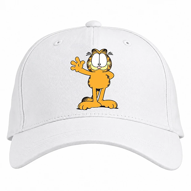 Baseball cap with Print Garfield Cute Cat - white
