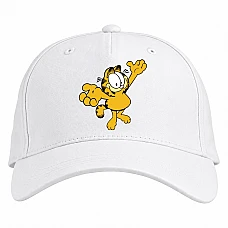 Baseball cap with Print Cat Garfield - white