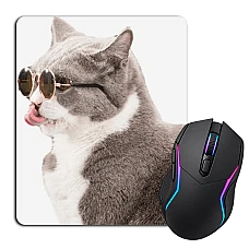 Mouse pad with print Trendy Gray And White Cat