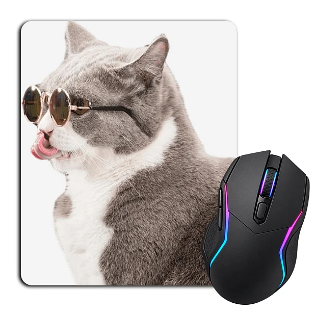 Mouse pad with print Trendy Gray And White Cat
