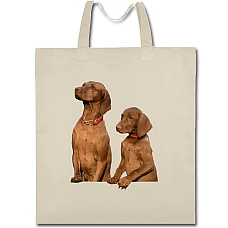 Eco bag with print Two Dogs Look Somewhere - beige