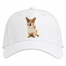 Baseball cap with Print Cute Corgi - white