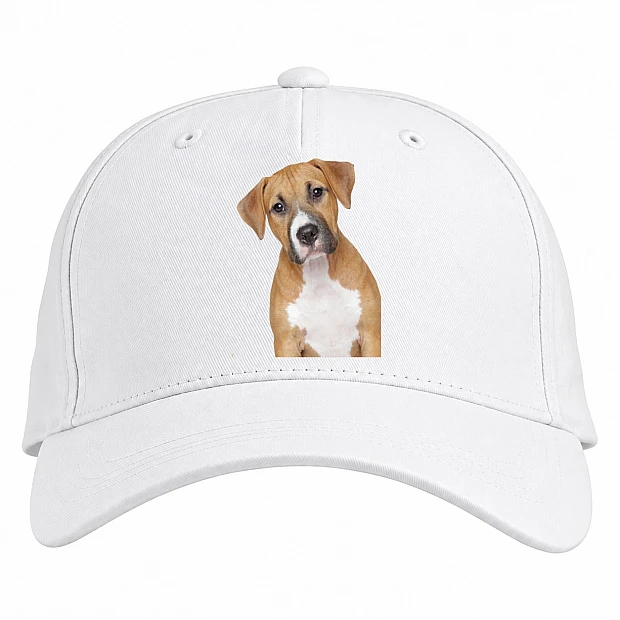 Baseball cap with Print Sad And Cute Dog - white