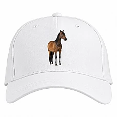 Baseball cap with Print Funny Horse - white