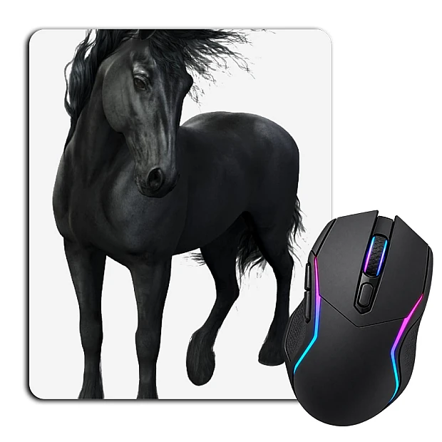 Mouse pad with print Beautiful Black Horse