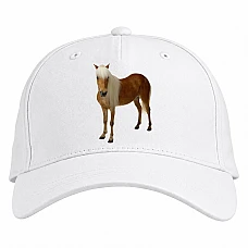 Baseball cap with Print Hors With Funny Mane - white