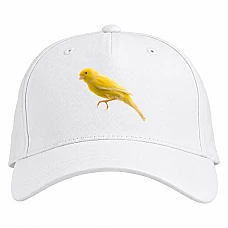 Baseball cap with Print Yellow Bird - white