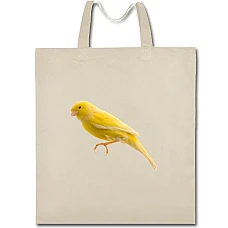 Eco bag with print Yellow Bird - beige