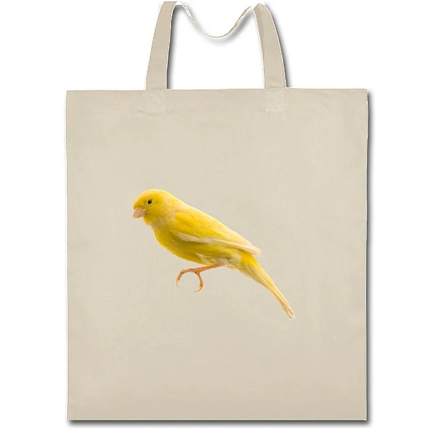 Eco bag with print Yellow Bird - beige