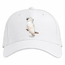Baseball cap with Print White Parrot - white