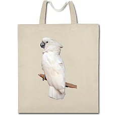 Eco bag with print White Parrot - beige
