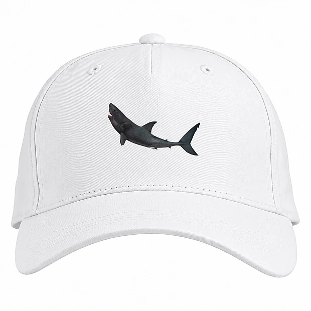 Baseball cap with Print Gimnastic Shark - white