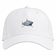 Baseball cap with Print White Head Of Shark - white