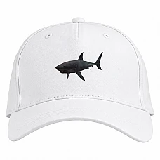 Baseball cap with Print Evil Shark - white