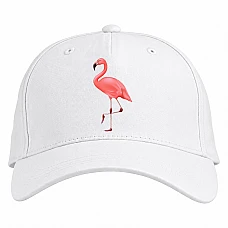 Baseball cap with Print Art Of Flamingo - white