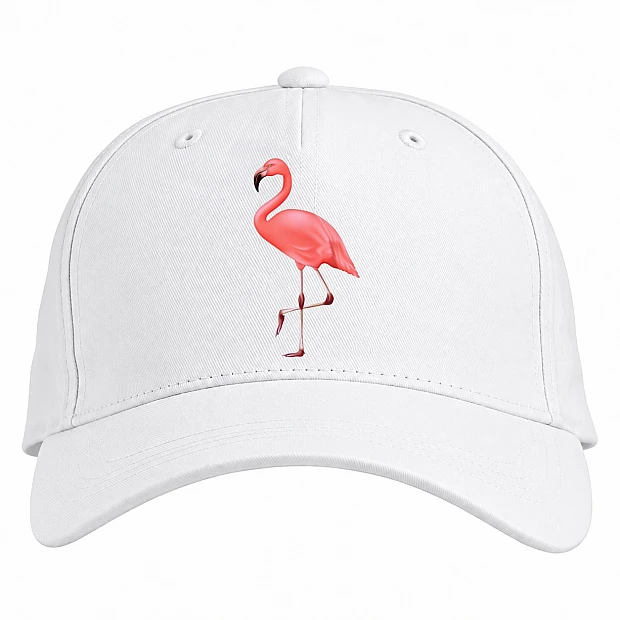 Baseball cap with Print Art Of Flamingo - white
