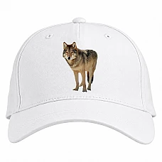 Baseball cap with Print Wild Wolf - white