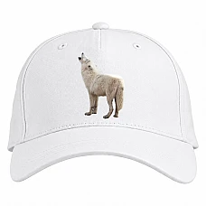Baseball cap with Print White Wolf Howls - white