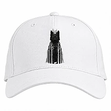 Baseball cap with Print Forest And Wolf - white