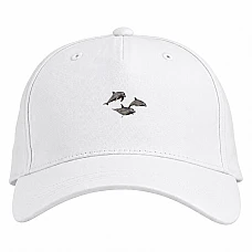 Baseball cap with Print Three Grey Dolphins - white