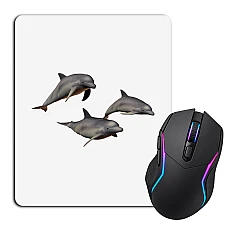 Mouse pad with print Three Grey Dolphins