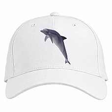 Baseball cap with Print Violet Dolphin - white