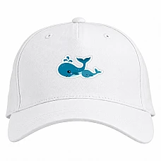 Baseball cap with Print Small And Big Whale - white