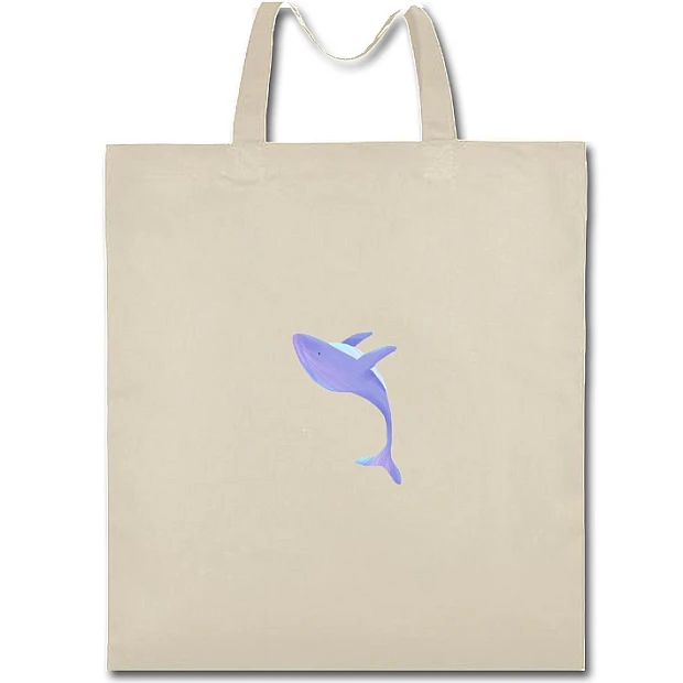 Eco bag with print Violet Whale - beige