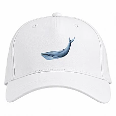 Baseball cap with Print Blue Whale - white