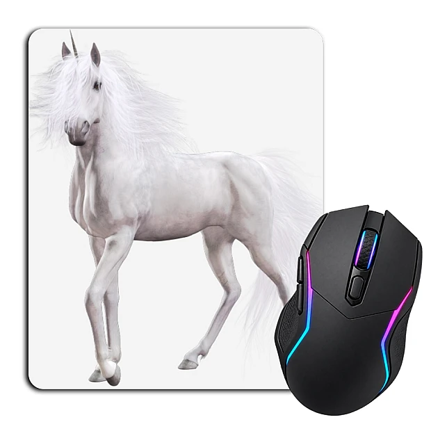Mouse pad with print White Unicorn