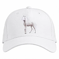 Baseball cap with Print White Unicorn - white