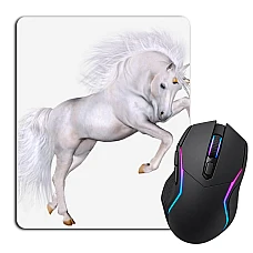 Mouse pad with print White Unicorn Jumps