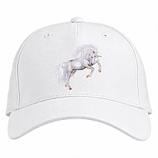 Baseball cap with Print White Unicorn Jumps - white
