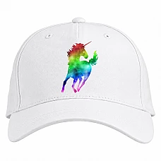 Baseball cap with Print Space Shadow Of Unicorn - white
