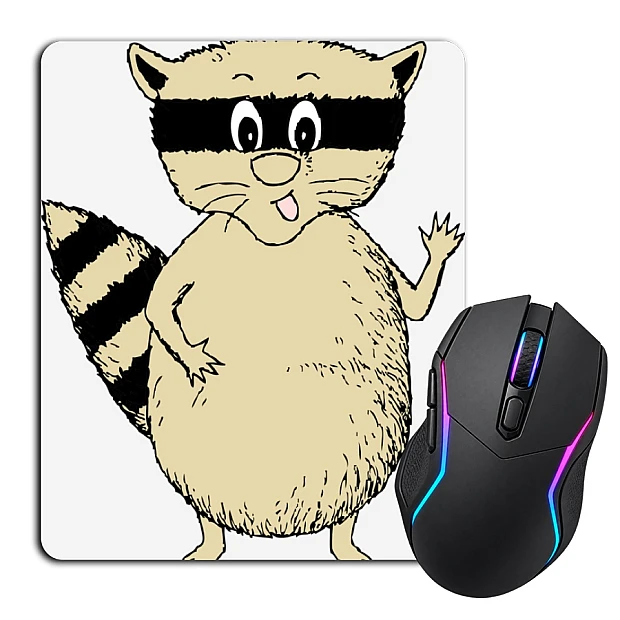 Mouse pad with print Yelloow Raccoon