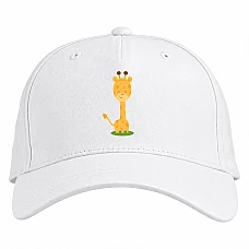 Baseball cap with Print Cute Small Giraffe - white