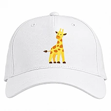 Baseball cap with Print Giraffe From Cartoon - white