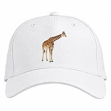 Baseball cap with Print Giraffe With Trailing Neck - white