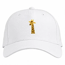 Baseball cap with Print Painted Head Of Giraffe - white