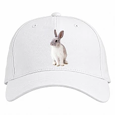 Baseball cap with Print White And Grey Rabbit - white