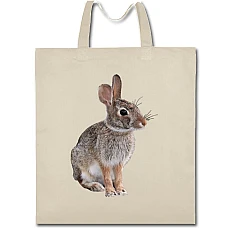 Eco bag with print Wild Rabbit Sits - beige