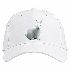 Baseball cap with Print White Rabbit - white