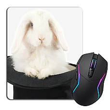 Mouse pad with print White Rabbit In Hat