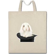 Eco bag with print White Rabbit In Hat - beige